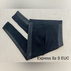 Express Black Faux Leather Tuxedo Stripe Leggings Size S